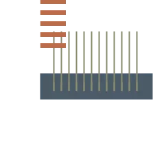 Abstract black graphic with thin vertical and horizontal colored lines in orange, green, and beige.