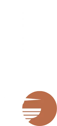 Minimalist graphic with a bird logo in white and orange, accented by horizontal white lines.